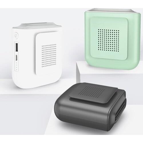 Mini Portable Bladeless Hanging Neck Fan 4000mAh USB Rechargeable Mute Clip Fans 3 Speed Adjustable Cooling Fan Summer Outdoor