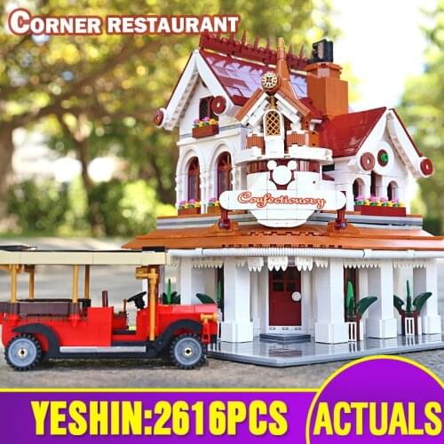 MOULD KING 11003 Streetview Building Compatible With 10243 Parisian Restaurant Model Building Blocks Kids Christmas Toys Gifts