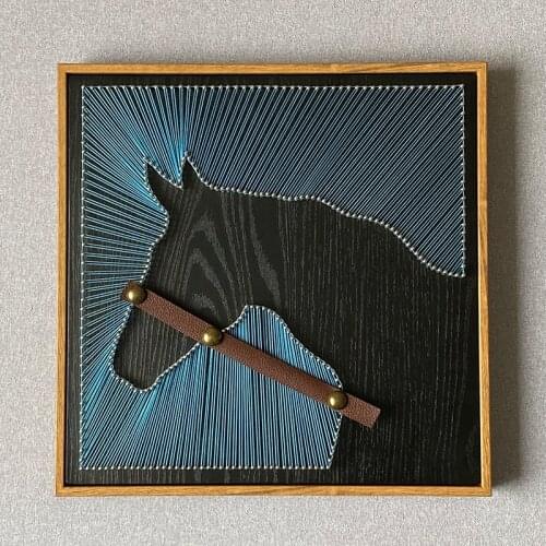 DIY Horse Yarn Painting Nail String Art Kit With Frame Winding Drawing Painting Reduce Pressure HandCraft Fashion Wall Decor