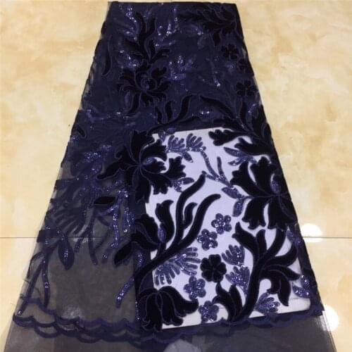 New design high quality 2YG-20.4426 french velvet flowers lace fabric african lace fabric with velvet mesh tulle fabric