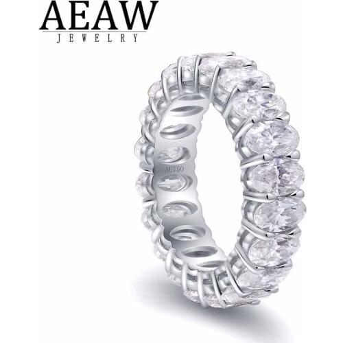 0.33ct 3X5mm DEF Color VVS1 Oval Brilliant Cut Moissanite Engagement Ring Band for Lady Solid 14k White Gold Gift