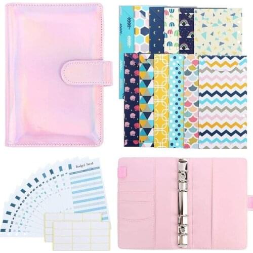 PPYY-28 Pieces PU Leather Budget Planner System Organizer Binder Cash Envelope for Budgeting Envelopes for Storage Cash