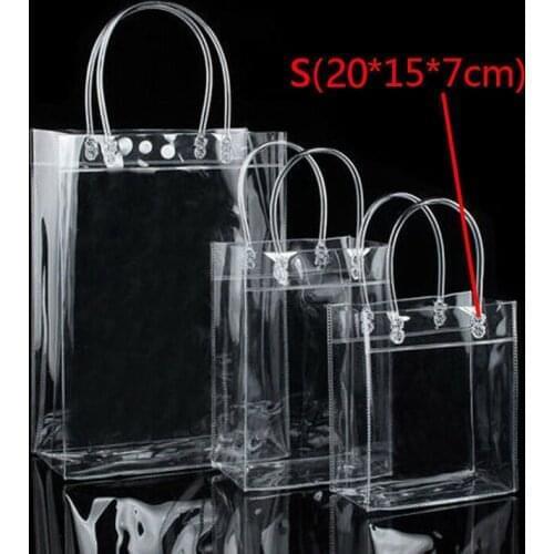Clear tote bag waterproof pvc transparent shopping bag shoulder bag environmentally travel waterproof pvc storage bag