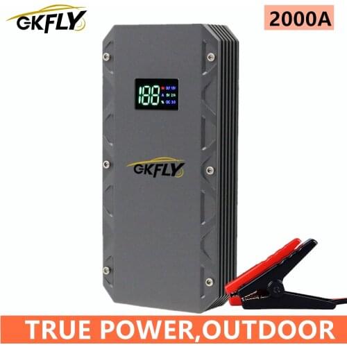 GKFLY New 2000A Car Jump Starter Starting Device Portable Power Bank Car Battery Booster Jumpstart for Petrol Diesel Car