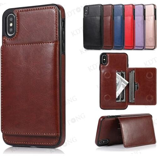 Luxury Retro Phone Case For iPhone SE 2020 Full Protection Leather Flip Wallet Invisible Bracket Shockproof Card Bag