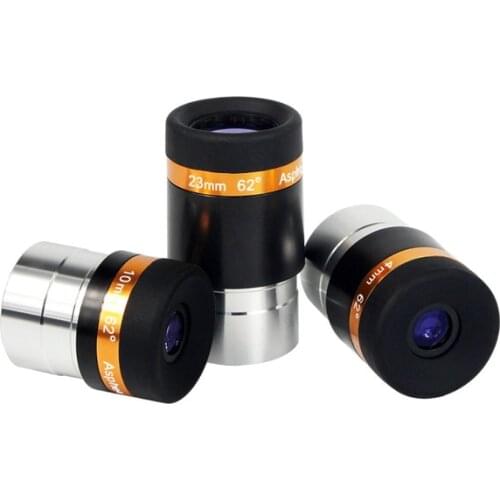 1.25" Wide Angle 62 Degree Lens 4mm 10mm 23mm Aspheric Eyepiece HD Fully Coated For Celestron Astronomy Monocular Telescope