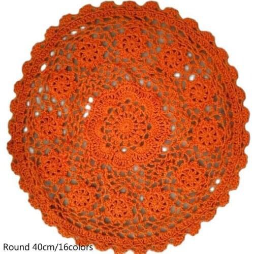 Modern Round Lace cotton table place mat pad Cloth crochet placemat cup mug tea coffee coaster handmade dish party doily kitchen