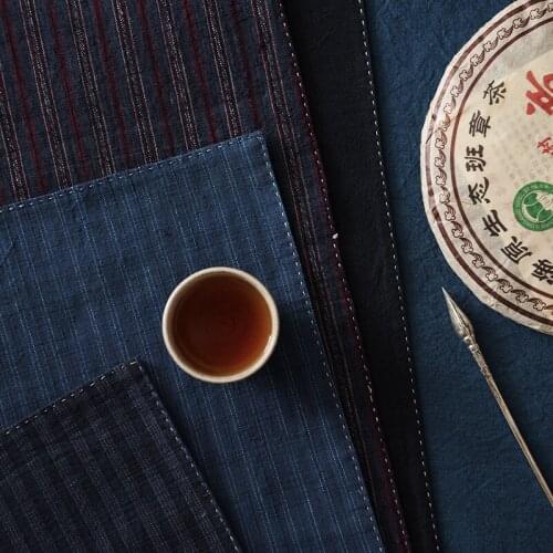 Chinese Style Traditional Retro Old Coarse Cloth Handmade Tea Seats Tea Towel Teacup Saucer Tea Ceremony Utensils Tea Table Mat