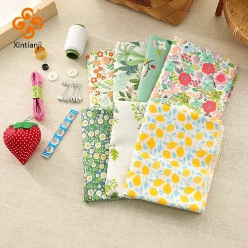 Spring Printed Floral Cotton Fabric Of Sewing Art And Crafts Items Diy Materials Gift Box 1 Set