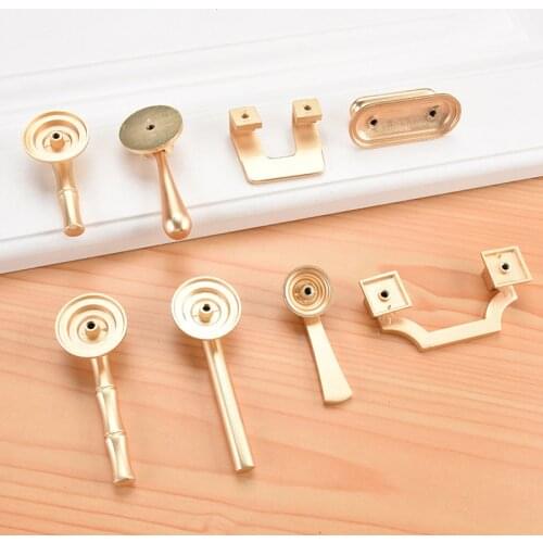 Vintage Zinc Alloy Brushed Gold Copper Color Chinese Style Handle Cabinet Drawer Pull Knob Door Pull Furniture Hardware Handle