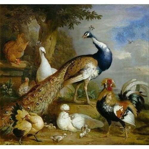 HIGH QUALITY ANIMAL OIL PAINTING ON CANVAS : "PEACOCK"