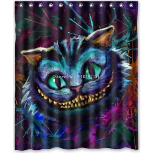 Magic Alice in Wonderland The Cat Shower Bath Curtain