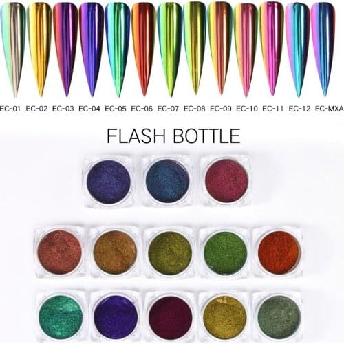 0.2g/Box Chameleonic Mirror Nail Glitters Powder Nail Art Chrome Pigment Decoration Mani cure Nails Accessories Auroras Effect