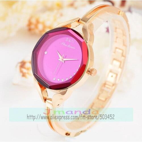 100pcs/lot fashion colorful dial lady elegance rose gold bracelet watch for women wrap quartz special mini belt alloy watch