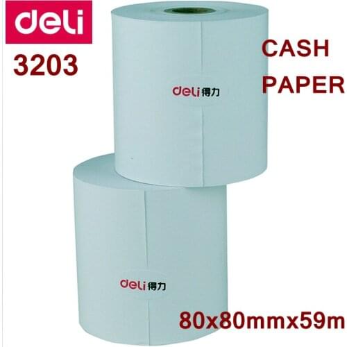 2 ROLL/LOT Deli 3203 Cash register Paper roll 80x80mmx59m thermal paper heat sensitive paper thermal Cash paper