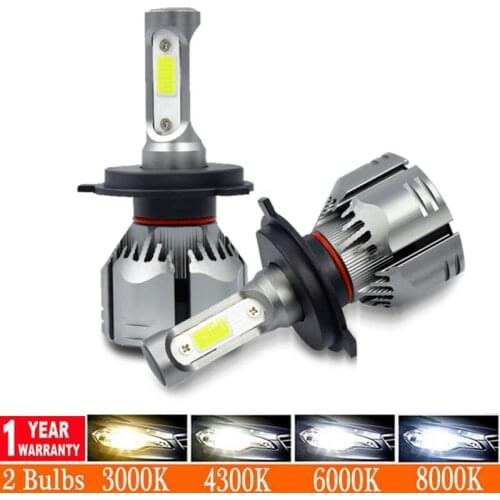 2Pcs LED H4 H11 H3 8000K 6000K 4300K 3000K H7 9005 9006 Car Headlight Bulb Auto H8 H9 880 H1 Fog Light 80W 2PCS 12V Headlamps