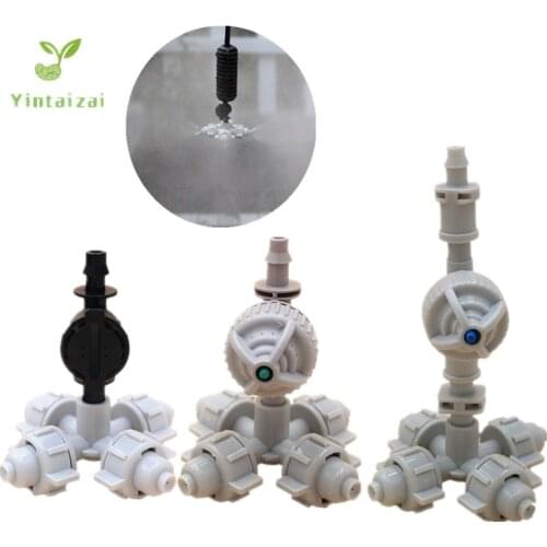 20PCS White Fogger and Cross Misting Sprinkler With 1/4inch Antidrip Cooling Hanging Sprinkler For Greenhouse Irrigation