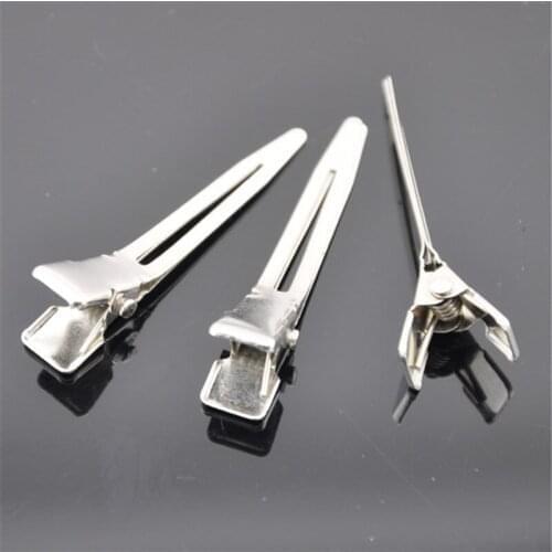 200 pcs U pick 45mm Silver Metal Alligator Prong Hair Clip Craft Wedding Party