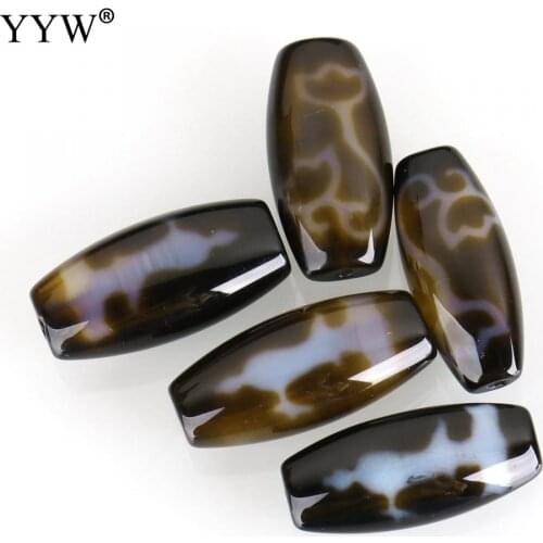One piece Tibetan agates onyx Beads Dzi Beads Ji lotus jewelry gift DIY necklace bracelet 29x13mm Hole:2.5 MM bead