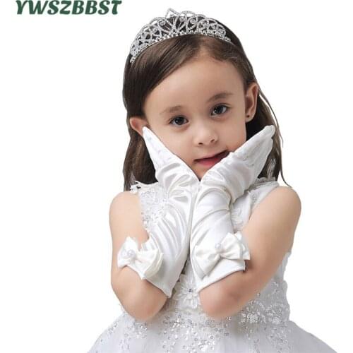 Baby Gloves & Mittens Childrens Day Dance Professional Gloves Princess Girl Gloves Spring Autumn Winter White Pink Long Gloves