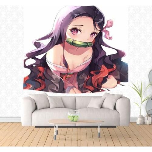 Home Decorative Kamado Nezuko Wall Tapestry Hanging Carpet Polyester Sofa Cover Beach towel Bed Sheet Throw Blanket