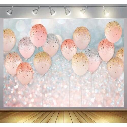 Birthday Balloons Decoration Photography Backdrops Light Polka Dots Bokeh Newborn Baby Shower Kids Portrait Photo Backgrounds
