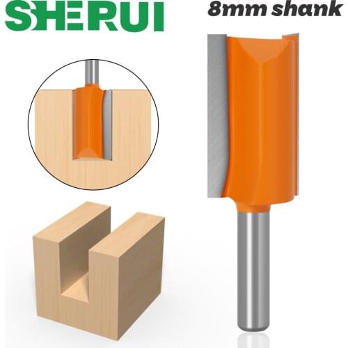 1pcs 8mm ShankThe diameter of 22 Double Flute Straight Bit Milling Cutter for Wood Tungsten Carbide Router Bit Woodwork Tool