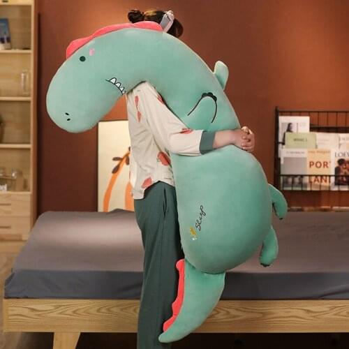 Nice 100cm/130cm Giant Long Bent Pillow Stuffed Unicorn Dinosaur Deer Plush Toy Girls Sleeping Maternity Cartoon Gift for Child