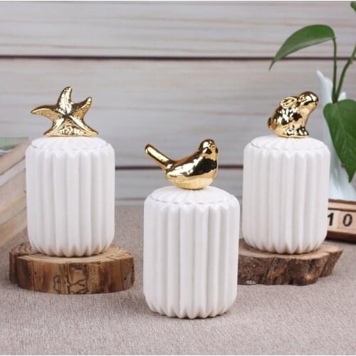 Creative Ceramic Plating Household Items Decoration Sealed Cans Wedding Wedding Gift Storage Box Storage Tanks