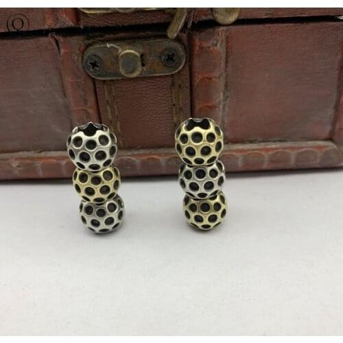 Moon Spherical Crater EDC Brass Paracord Bead DIY Handmade Lanyard Keychains Pendants Jewelry Accessories Folding Knife Hangings