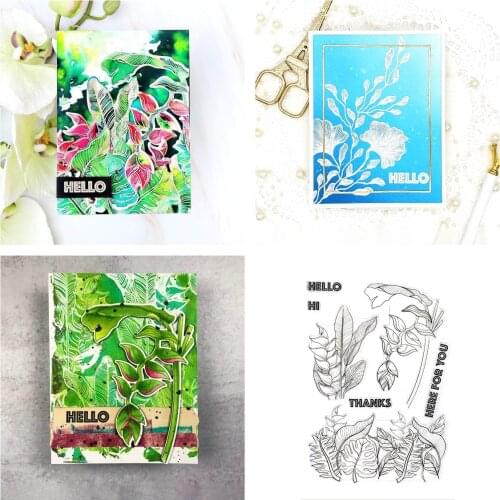 Tropical Jungle Leaves Metal Cutting Dies and Stamps DIY Scrapbooking Card Stencil Paper Cards Handmade Album Stamp Die Sheets