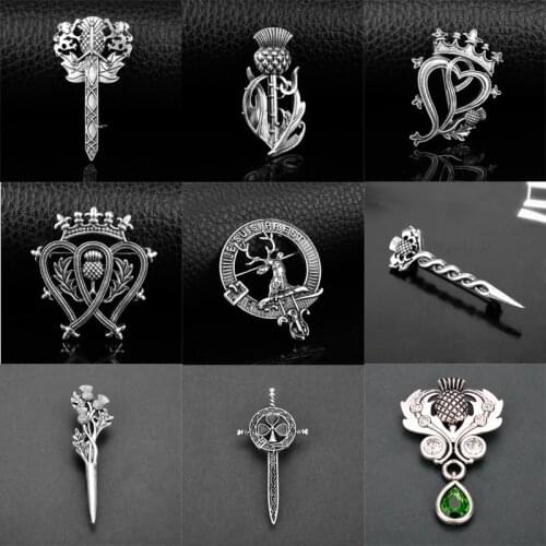 Vintage Jewelry Brooch Pin Scottish Thistle Brooches for Women Men Outlander Viking Celtics Knot Brooch Lapel Pins Accessory