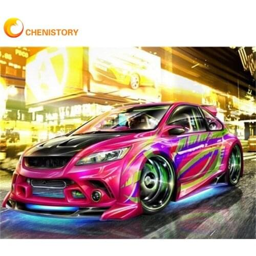 Chenistory Painting By Numbers For Kids Beginner Pretty Car Oil Paints Kits DIY Framed Drawing On Canvas Wall Art Home Decor Art
