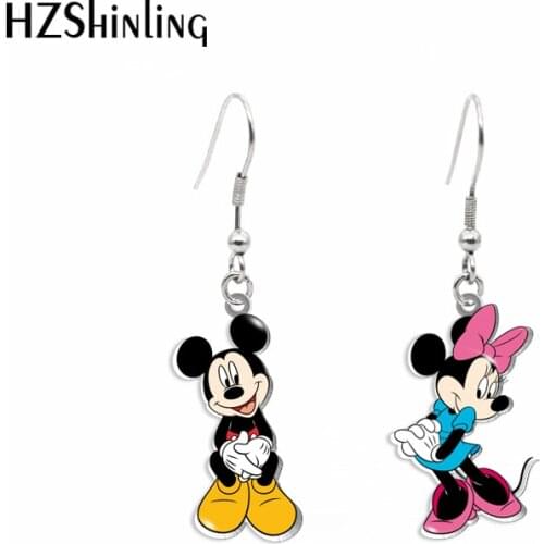 New Arrival Acrylic Hook Earrings Mickey Mouse Minnie Cute Hook Earrings resin Epoxy