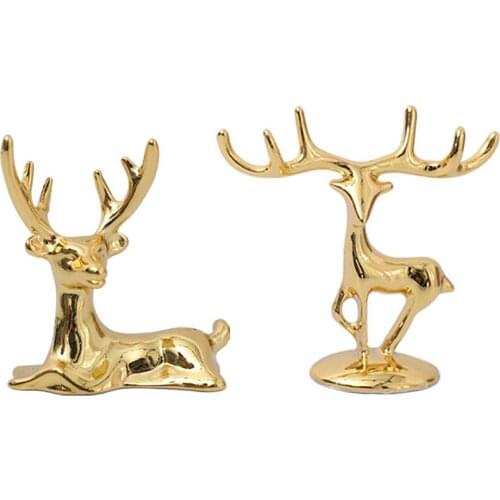 Resin Deer Sculpture Vintage Elk Antlers for Hanging Jewelry Desktop Decor Desktop Jewelry Display Rack Home Decorations