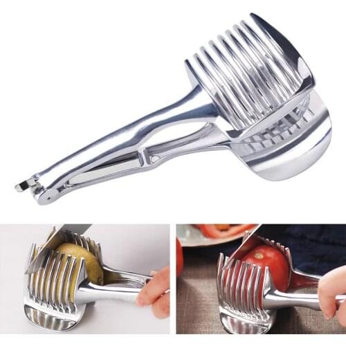 Potato Slicer Tomato Cutter Fruit Vegetable Shredders Lemon Cutting Holder Aluminum Alloy Fruit Cutter Tool Kitchen Gadgets