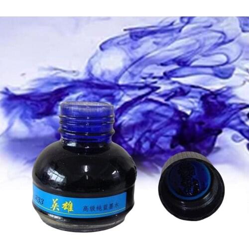 60ml Bottled Blue Fountain Pen Ink Hero 233 Writing Office School Ink Smooth Glass Fountain Supplies Stationery Refill Stud S4X4