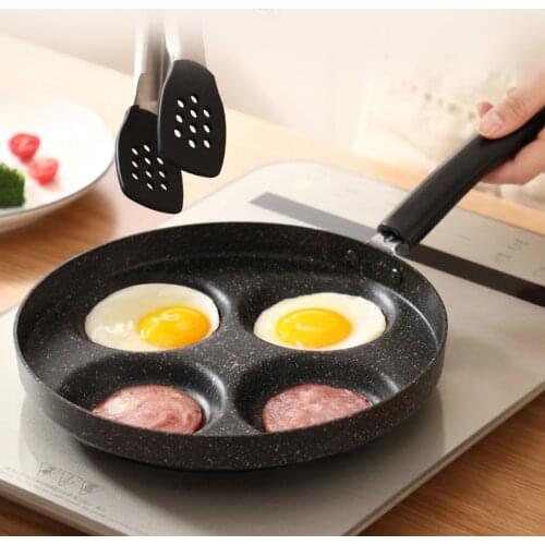 24CM Pan 4 Slots Frying Pot Pan Thickened Omelet Pan Non-stick Egg Pancake Steak Pan Cooking Egg Ham Pans Breakfast Cookware