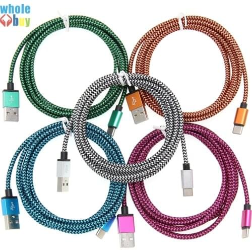 100pcs/lot USB Cable for IPhone XS Double Color Snake Weave Charging Charger Micro USB Cable TypeC Cables for Samsung S9 Huawei
