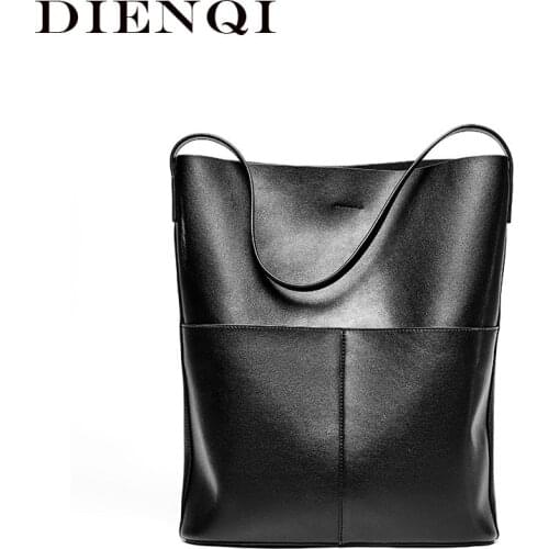 Real Genuine Leather Bag Women Luxury Designer Purse And Handbag Big Top-handle Shoulder Bags Bucket Tote Black Ladies Hand Bags