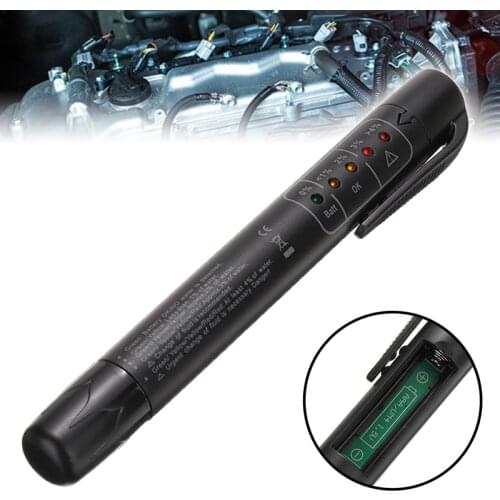 1pc Car Oil Quality Check Pen Brake Fluid Tester Brake Liquid Digital Tester Vehicle Auto Automotive Testing LED Light Tool