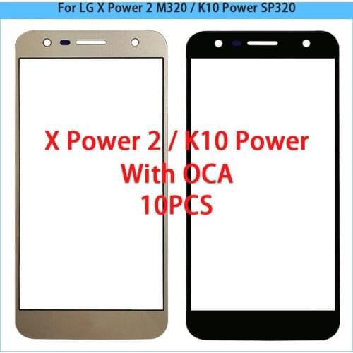 10PCS 5.5" For LG X Power 2 M320 Touch Screen Front Glass Panel Lens For LG K10 Power SP320 LCD Outer Glass Replacement