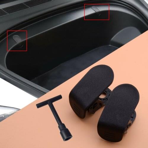 2Pcs Car ABS Black Front Trunk Spare Storage Box Hook Accessories Fit for Tesla Model 3 2017 2018 2019 2020