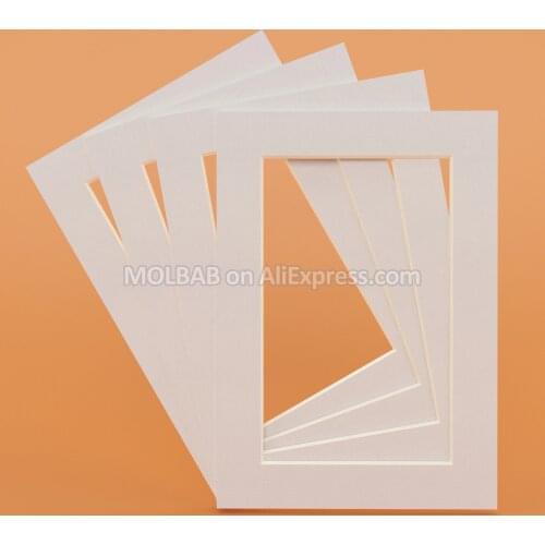 White/Black Photo Mats Rectangle/Oval Paper Mounts Unique Textured Surface For 6/7/8 inch Picture Frames Passe-Partouts 6PCS/Lot