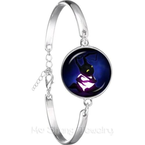 Alice in Wonderland Bracelet Handmade 18mm Glass Cabochon Silver Plated Chain Bangle For Women Girls Wonderful Gift
