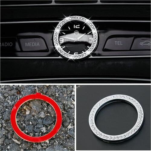 For Mercedes Benz E W213 E200 E220 E250 Central Console Clock Watch Frame Artificial Crystal Diamond Ring Trim Styling Decal