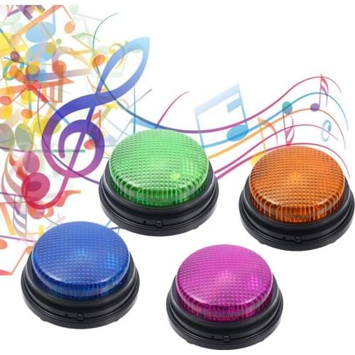 Recordable Talking Button with Led Function Phonograph Answer Buzzers Interactive Toy Recording Sound Button Party Noise Makers
