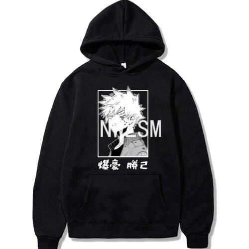 Harajuku my hero academia Unisex Hoodies Japanese Anime Bakugou Katsuki Printed Mens Hoodie Streetwear Casual Sweatshirts