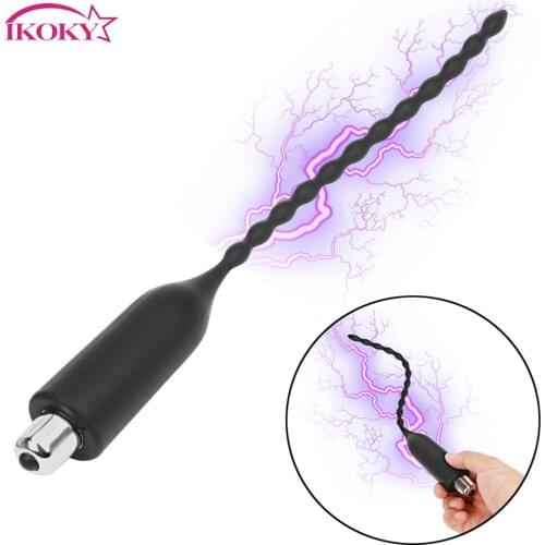 IKOKY Urethral Dilators Sex Sounds Sex Toys for Men Penis Plug Horse Eye Stimulation Electric Shock Vibration Catheters Sex Shop