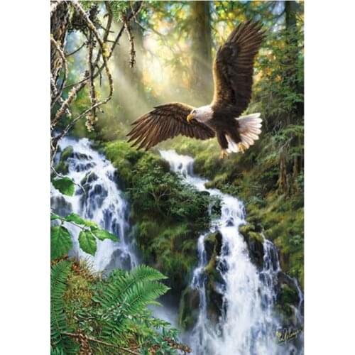 Full Square/Round Drill 5D DIY Diamond Painting "Waterfall Eagle" 3D Rhinestone Embroidery Cross Stitch 5D Home Decor